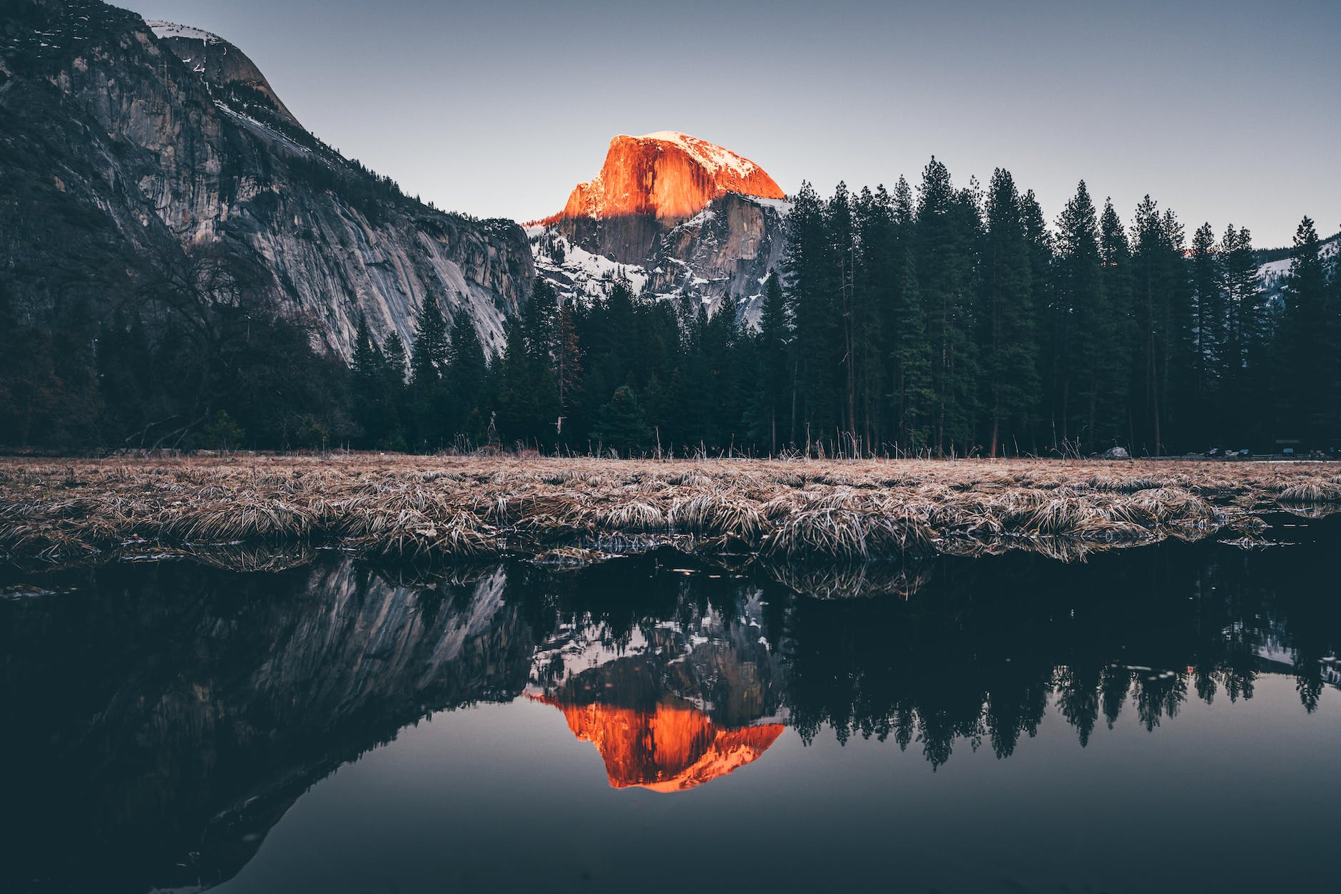 lake with mountain view